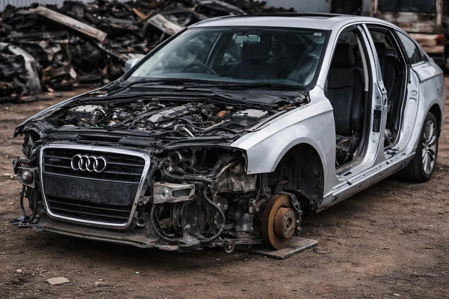 Autoturism Audi avariat, cumpărat pentru dezmembrări